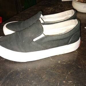 Classic Black Slip-On Kids Sneakers